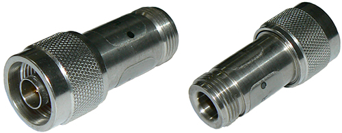 Coaxial attenuator 20dB, 2 Watts, N-type female jack to N-type male plug, DC-6 GHz – 53.5mm